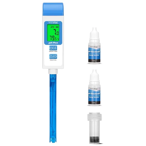 Medidor de pH para Agua Probador de pH Digital con Sonda de pH de 4.6in Medidor de pH de Laboratorio Lector de pH con ATC para Enlatado Kit de