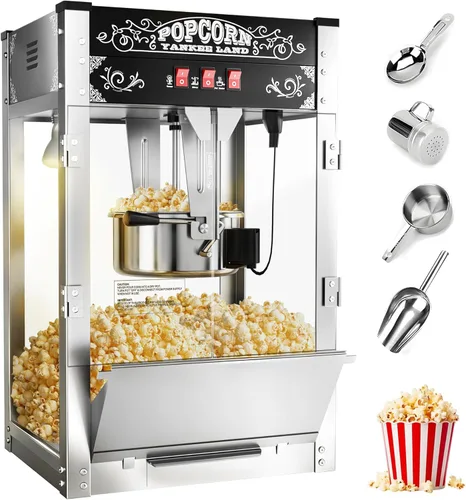 Miniatura 10 de Máquina comercial de palomitas de maíz de 12 onzas, 850 W, máquina de palomitas de maíz de cine, máquina de maíz de mesa roja con control de 3 Rojo