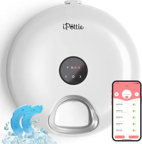 Miniatura 13 de iPettie Donut Frost - Comedero automático inalámbrico para mascotas de 6 comidas, alimentos secos y húmedos, con dos paquetes de hielo, batería