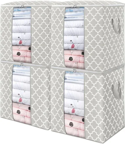 Miniatura 35 de WISELIFE Bolsas de Almacenamiento [3 Unidades/100L] Contenedores Grandes de Organización y Almacenamiento de Mantas y Ropa para Edredones, Ropa