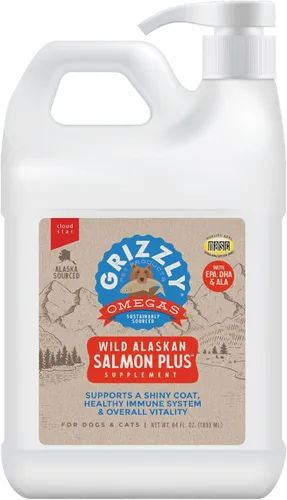 Miniatura 13 de Grizzly Pet Products Salmon Plus Omega 3-6-9 Suplemento alimenticio para perros y gatos, 16 onzas