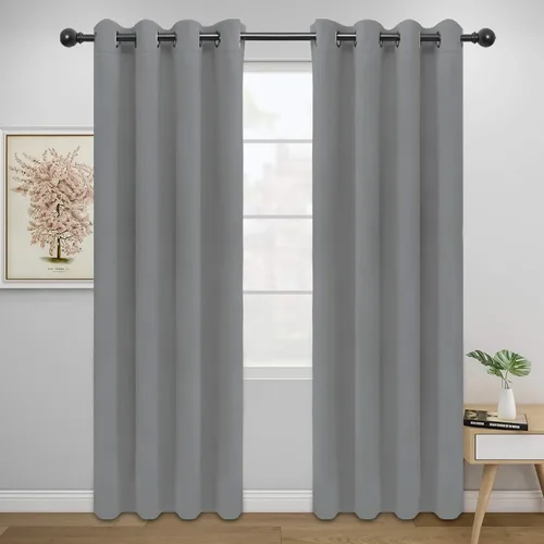 Miniatura 266 de Easy-Going - Cortinas opacas para dormitorio, aislamiento térmico sólido con ojales, cortinas de ventana para reducción de ruido, cortinas