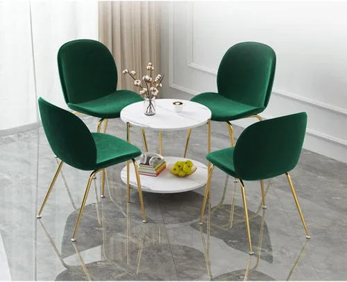 Miniatura 6 de Mesa de Centro - Mesa auxiliar redonda pequeña de 2 niveles con almacenamiento y patas en E de metal resistente, mesa circular moderna para sala
