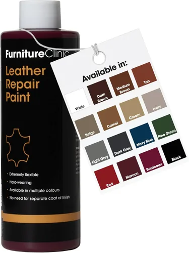 Miniatura 56 de Furniture Clinic Pintura y tinte para reparación de cuero, colorante autosellante para una reparación rápida y fácil del cuero, adecuado para sofás