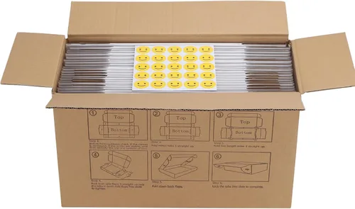 Miniatura 7 de HORLIMER - Cajas de envío de 10 x 7 x 3 pulgadas, conjunto de 25, caja de cartón corrugado blanca para envío de literatura por correo, 25 pegatinas