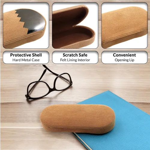 Miniatura 3 de MyEyeglassCase Estuche rígido para gafas, tamaño mediano, con borde de fácil apertura y paño de limpieza