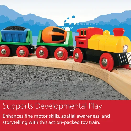 Miniatura 5 de BRIO World - Tren de acción con pilas, motorizado para pistas de madera, juego eléctrico para niños, incluye carro de carbón móvil y mezclador