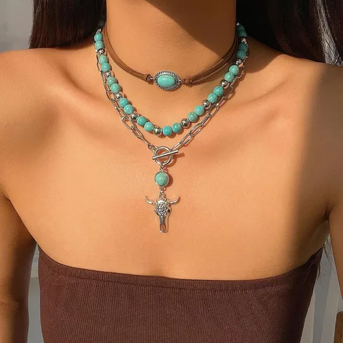 Miniatura 68 de Long tiantian Collares en capas para mujer, joyería occidental para mujer, collar de moneda apilable, collar de país, moderno, bohemio, verano