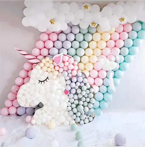 Miniatura 5 de Globos pastel de 10 pulgadas, 100 unidades de globos de color arcoíris de color caramelo de macarrón para bodas, cumpleaños, baby shower