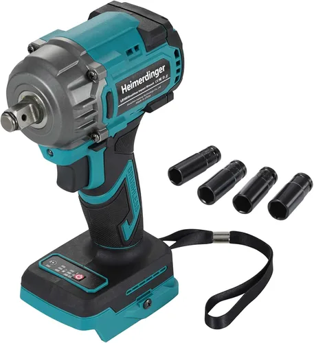 Llave de impacto inalámbrica de 1/2 pulgada compatible con batería Makita de 18 V, 550 N.m (406 pies-libras) Pistola de impacto de alto par sin