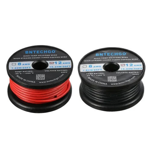 Miniatura 26 de BNTECHGO Carrete de alambre de silicona calibre 12, 50 pies, color marrón, flexible, 12 AWG, alambre de cobre estañado trenzado