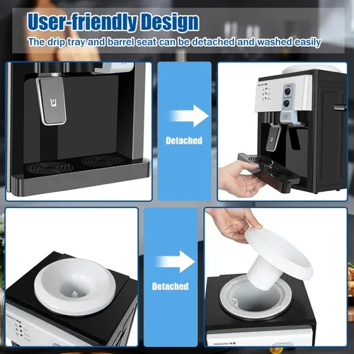 Miniatura 5 de Enfriador de agua para encimera de carga superior de 5 galones, mini dispensador de agua con agua caliente, caliente y fría, dispensador de agua