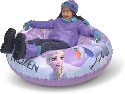 GoFloats Winter Snow Tubes - Choose from Unicorn, Disney's Frozen, Ice Dragon, Polar Bear, Penguin, Flamingo - Inflatable Sled for Kids and Adults