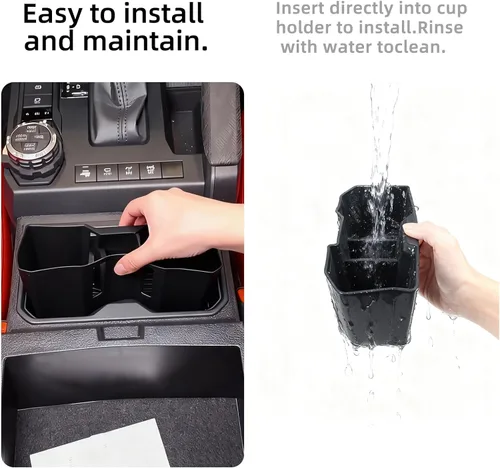 Miniatura 4 de Soporte para tazas compatible con Toyota Tacoma 2024-2025 2026, almacenamiento de portavasos para accesorios Tacoma, material de silicona, soporte