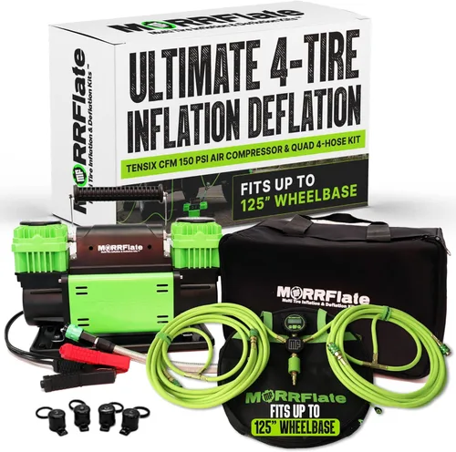 Miniatura 8 de MORRFlate TenSix - Compresor de aire de 12 voltios resistente, 10.6 CFM 150 PSI inflador de neumáticos portátil todoterreno de doble cilindro