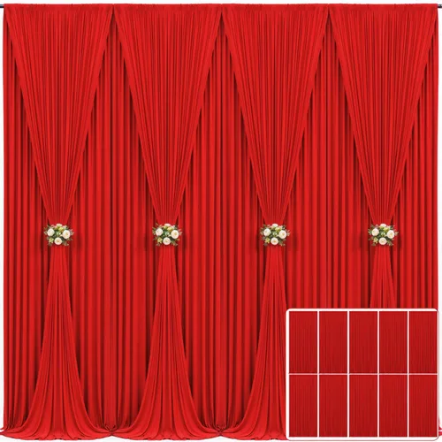 Miniatura 103 de Cortina de fondo beige de 10x10 para bodas y fiestas, cortina de fondo beige sin arrugas para fotos, cortinas de fondo para decoración de baby Gris