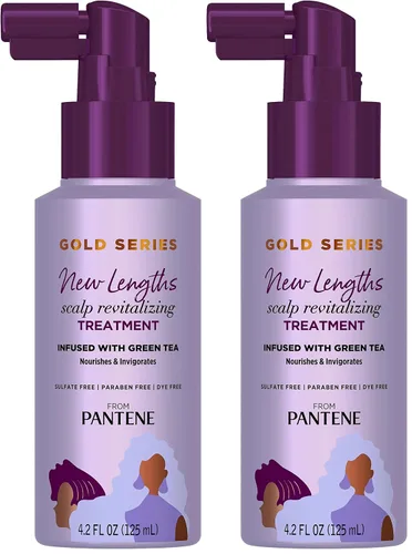 Miniatura 8 de Pantene Gold Series New Lengths - Tratamiento revitalizante para el cuero cabelludo, 4.2 onzas líquidas con infusión de té verde, hidrata, fortalece