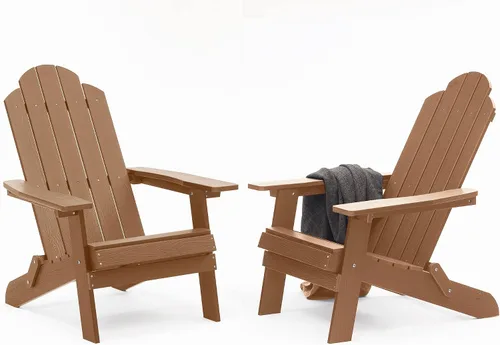 Miniatura 9 de MXIMU Folding Adirondack Chair for Outdoor: Easy Assembly and Comfortable Adirondack Chairs - Foldable Composite Fire Pit Chairs - All Weather