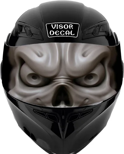 Miniatura 8 de Calcomanía de visera de calavera para casco compatible con: Icon Shoei Bell HJC Scorpion AGV V2 (V25 Skull)