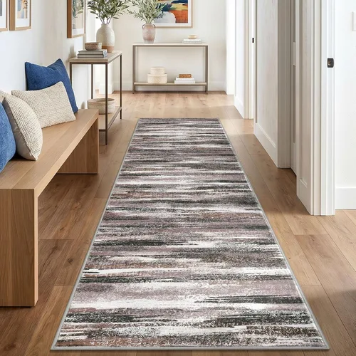 Miniatura 60 de Alfombra de pasillo moderna Lansny 2 x 6 pulgadas, alfombra de cocina lavable verde mostaza multicolor, alfombra antideslizante suave para pasillo