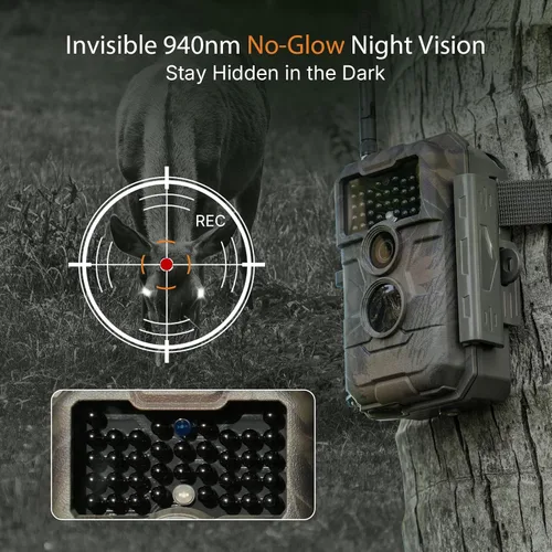 Miniatura 3 de GardePro Cámara E6 WiFi Trail (no celular), WiFi estable con antena externa, visualización de aplicaciones en el sitio, 64MP 1296P HD, visión