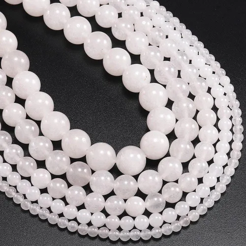 Miniatura 35 de Cuentas espaciadoras mate de 0.315 pulgadas (0.315 in), cuentas de vidrio de ónix y escarcha, collar y pulsera para hacer joyas de bricolaje