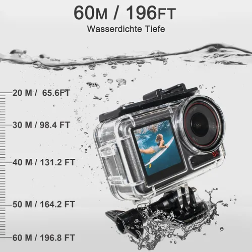 Miniatura 3 de OKFUN Carcasa impermeable de 164.0 ft/164 pies compatible con DJI Osmo Action 5 Pro Action4 Action3 protección de buceo cubierta protectora