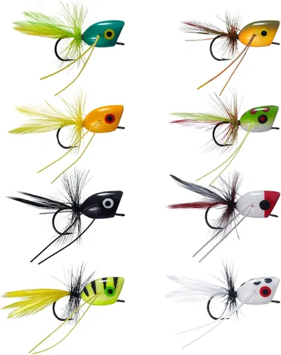 Miniatura 2 de BASSDASH Moscas Popper para pesca con mosca, lubina, perca, señuelos de pesca