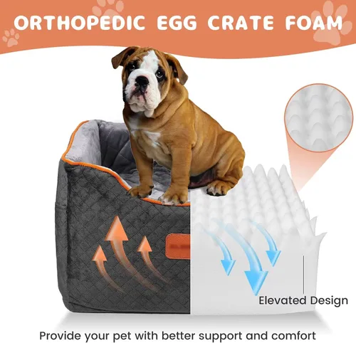 Miniatura 2 de AlfaTok Asiento de Coche para Perros de Espuma Viscoelástica con Funda Lavable y Desmontable, Asiento de Coche para Mascotas Elevado, Asientos