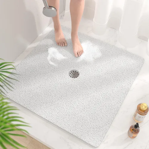 Miniatura 27 de HITSLAM - Tapete cuadrado para ducha, de 24 x 24 pulgadas, tapete de baño antideslizante para bañera, tapetes de baño de alcachofa de PVC suave
