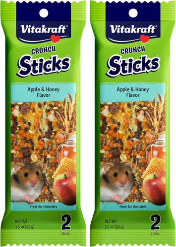 Miniatura 9 de Vitakraft Crunch Sticks Hamster Treats sabor manzana y miel, paquete de 2 palitos masticables crujientes saludables para hámsters y jerbos - Juguete