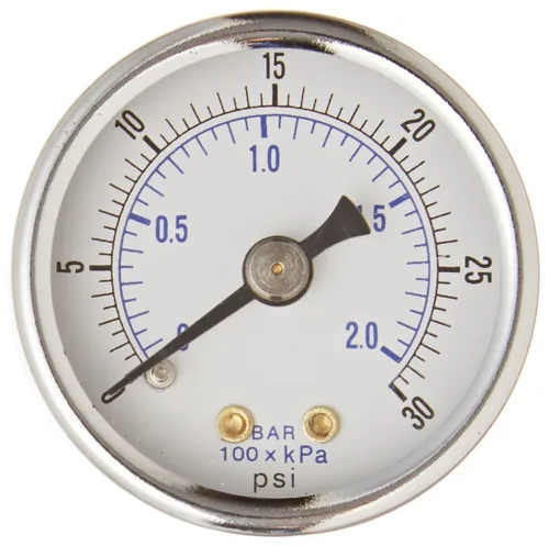 Miniatura 9 de PIC Gauges 102D-158B-GL Medidor de presión en seco de montaje trasero central con caja de acero negro, internos de latón, bisel cromado, lente