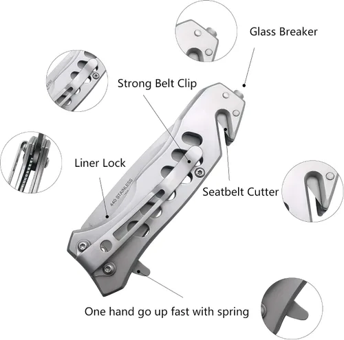 Miniatura 2 de ALBATROSS EDC - Navaja táctica plegable de bolsillo genial y afilada, cuchillos de apertura asistida por resorte SpeedSafe con bloqueo de línea