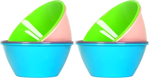 Miniatura 7 de Youngever Cuencos de plástico de 50 onzas, cuencos grandes para cereales, cuencos de sopa grandes, juego de 9 (9 colores costeros)