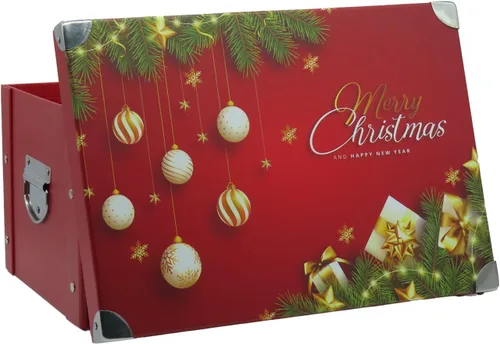 Miniatura 15 de GUOZI Caja de almacenamiento plegable, caja de memoria decorativa con tapa y esquinas reforzadas de metal, caja de regalo organizadora para 2