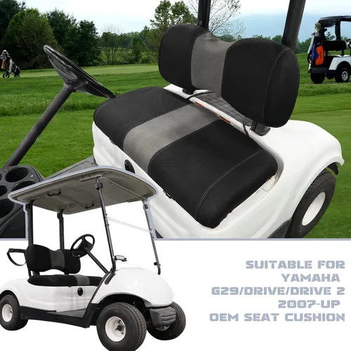 Miniatura 2 de Golf Cart Seat Covers Fit EZGO TXT/Club Car DS/Club Car Precedent/Yamaha Drive/Aftermarket Common Rear Seat Kit, Washable Breathable Air Mesh Cloth