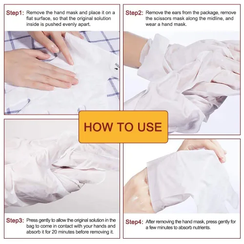 Miniatura 6 de CGBOOM 3 pares de máscaras de manos, guantes hidratantes, mascarilla renovadora para reparación de piel de manos, colágeno infundido, vitaminas +