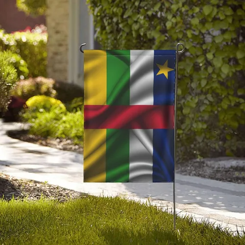 Miniatura 2 de Silk Style Flag Of The Central African Republic Garden Flag 12.5"x18" Inch Double Sided Garden Flags Home Lawn Outdoor Decor Flags Party Banner