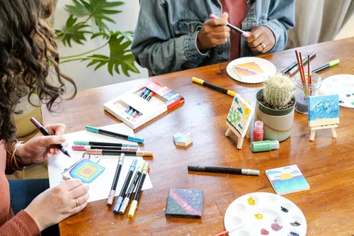 Miniatura 4 de Paquete de fiesta mini lienzos con caballete, 4 piezas, para artistas principiantes, ideal para bellas artes, manualidades, decoración del hogar