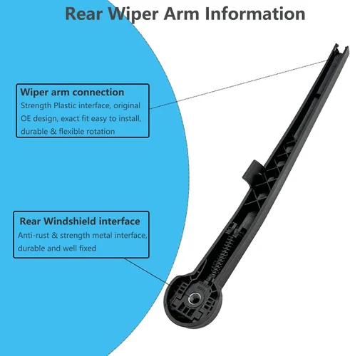 Miniatura 4 de Juego de reemplazo de brazo y hoja de limpiaparabrisas trasero para Jeep Grand Cherokee 2005-2010, conjunto de brazo de limpiaparabrisas estilo OE
