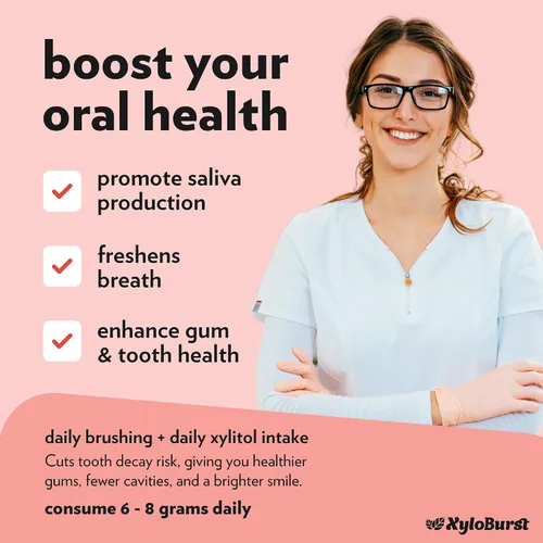 Miniatura 4 de XyloBurst Goma de mascar de xilitol Sin azúcar, sin gluten, apto para dieta cetogénica, sin aspartamo, goma de mascar para la salud bucal Canela