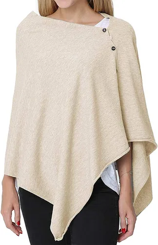 Miniatura 10 de stylesilove Multi-Use Knit Nursing Shawl Poncho Adjustable Buttons for Breastfeeding Protection Nursing Cover Infinity Scarf