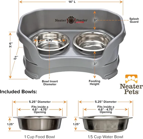 Miniatura 8 de Neater Feeder Deluxe - Tazones elevados para gatos a prueba de desorden para todas las razas, fabricados en Estados Unidos, cuencos elevados sin