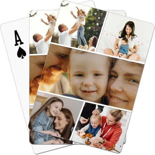 Miniatura 10 de Cartas de juego con fotos personalizadas: cartas personalizadas con fotos, para fiestas, bodas y más (estilo 6 (6 fotos))
