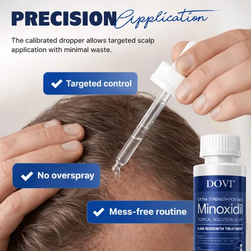 Miniatura 5 de Dovi Minoxidil - Tratamiento para el crecimiento del cabello al 5% para hombres, solución tópica avanzada extra fuerte, suministro de 6 meses, ayuda