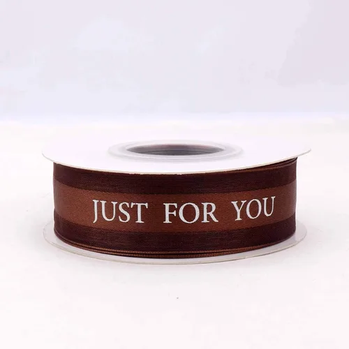 Miniatura 4 de Cinta de gasa marrón de 1 pulgada, cinta Just for You para fiestas de vacaciones, decoraciones de boda, envoltura de regalo de 22 yardas para Marrón