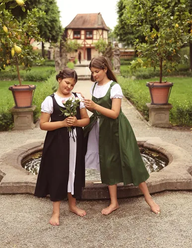 Miniatura 11 de Scarlet Darkness Vestido renacentista para niñas, disfraz de princesa medieval de dos piezas, 7-14 años