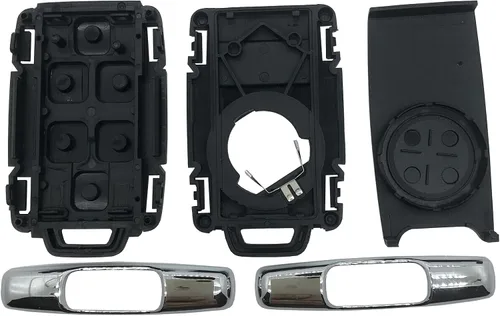 Miniatura 6 de Funda de repuesto inteligente para llavero con control remoto para GMC Sierra Canyon, Chevy Silverado Colorado 2014 2015 2016 2017 sin llave Plata 2