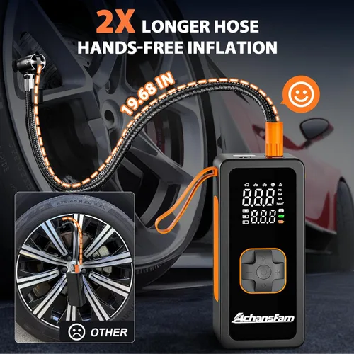 Miniatura 3 de Portable Air Compressor, 48s Fast Inflation, Cordless with Dual Power Supply, 150 PSI Tire Pump with Digital Gauge, Long Runtime & Storage Case for