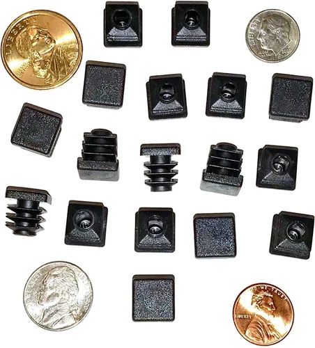 Miniatura 2 de Paquete de 10: (0.5 pulgadas (1/2 pulgadas), calibre 14-20, tapón cuadrado de plástico negro, tapa de extremo de tubo, insertos deslizantes